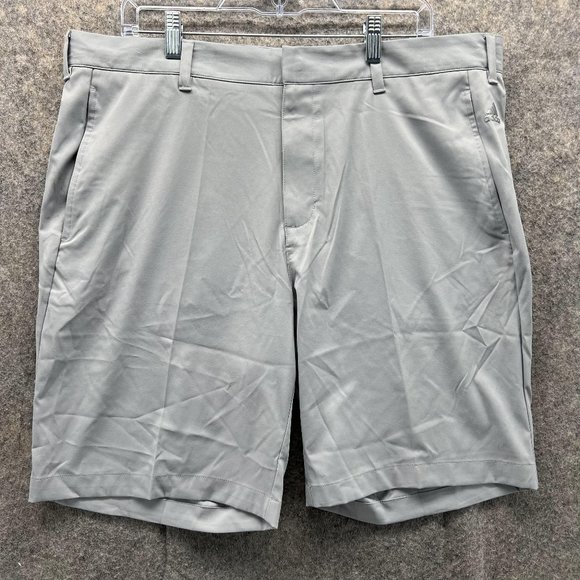 Adidas Shorts Men 38 Adult Casual Gray Pockets Button Athletic Golf Flat Front - Picture 1 of 11